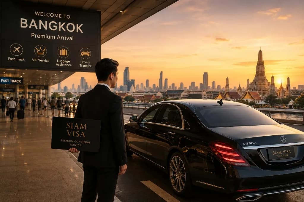 Chauffeur premium Siam Visa à l'aéroport de Bangkok