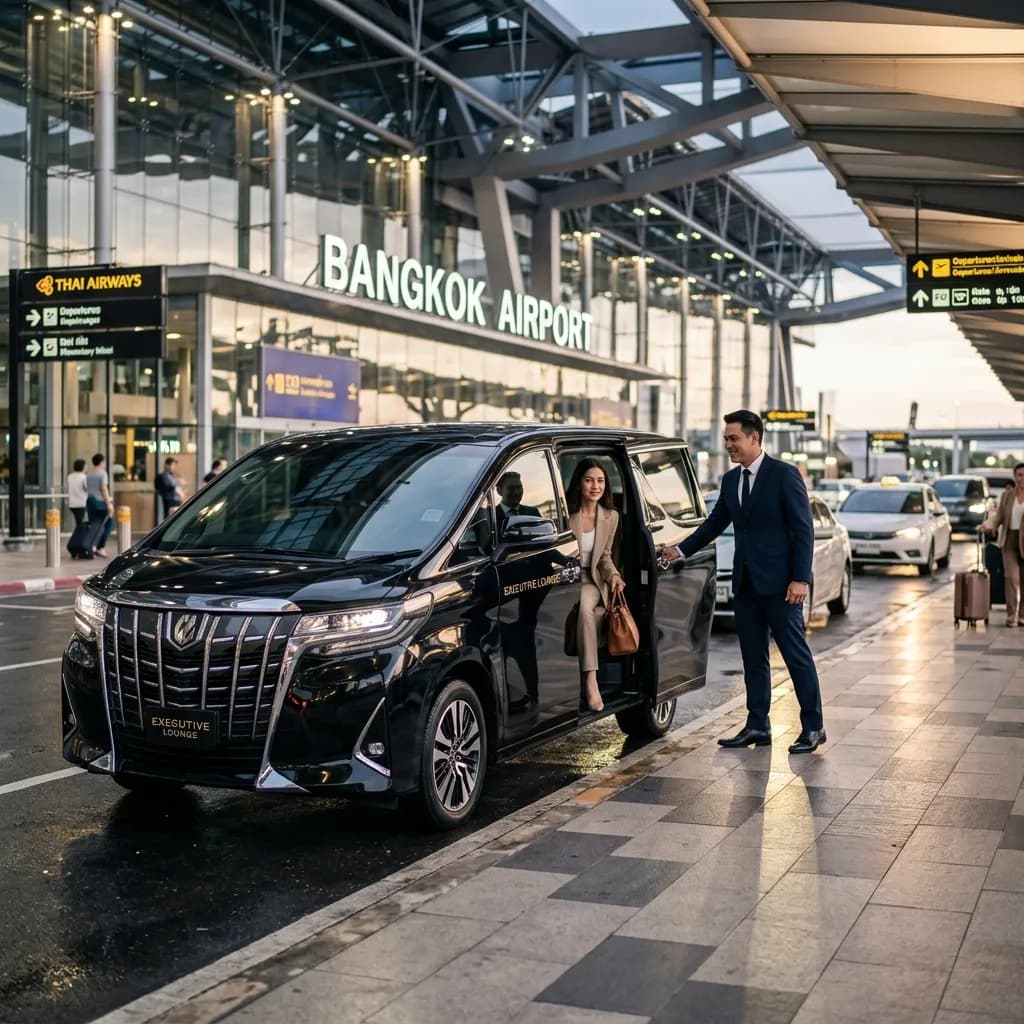 Chauffeur de limousine privée à l'aéroport de Bangkok